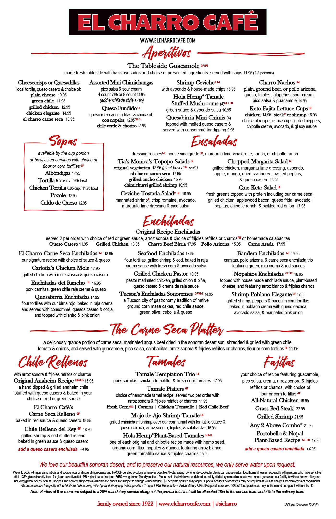 El Charro Caf Regular Menu